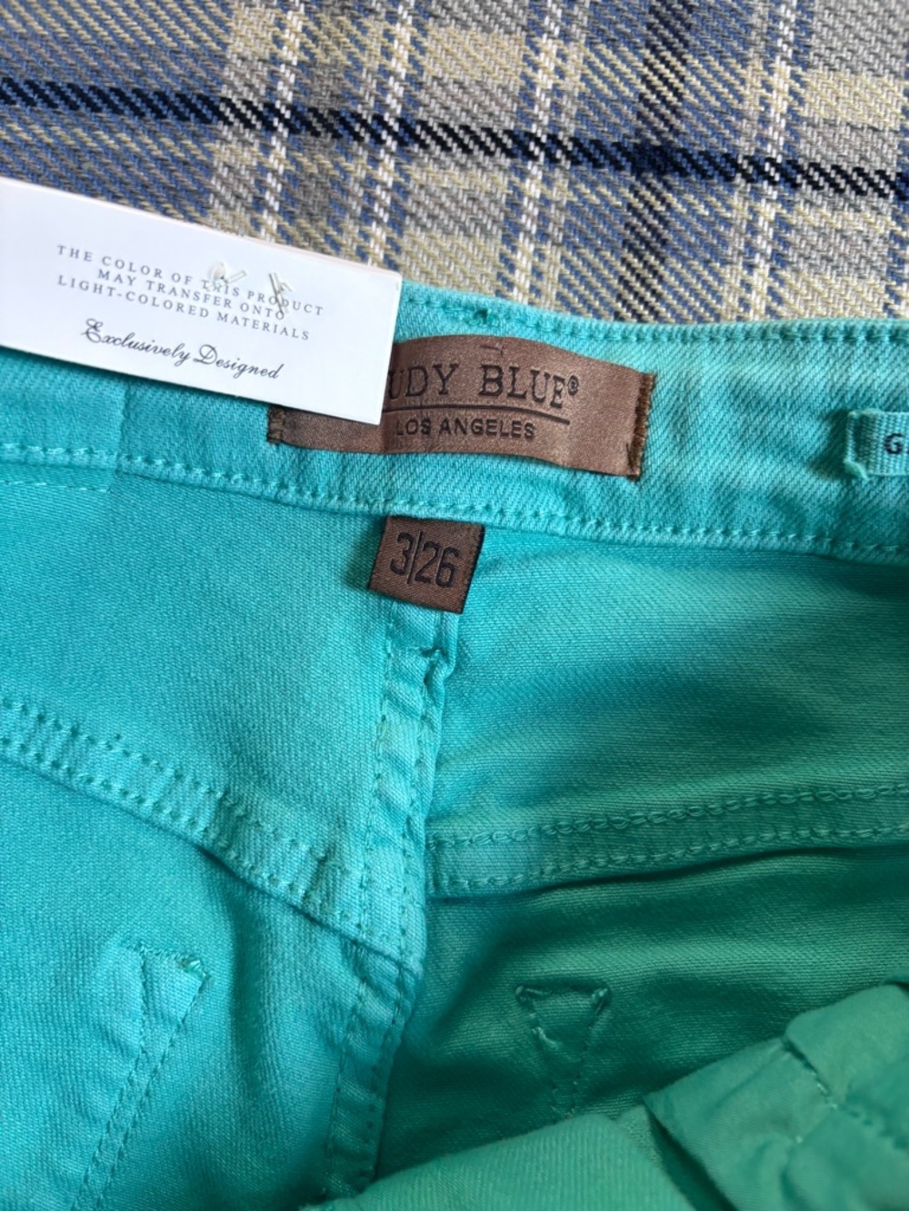 NWT JUDY BLUE high rise garment dyed slim jeans in aquamarine - Picture 10 of 14